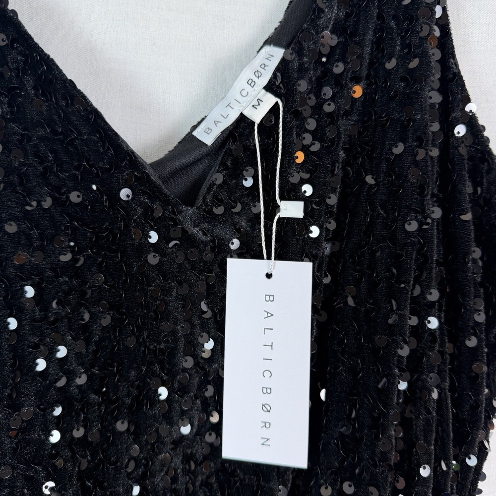 Baltic Born Dress Monroe Sequen Maxi Gown Black Womens Size Medium - Picture 11 of 15